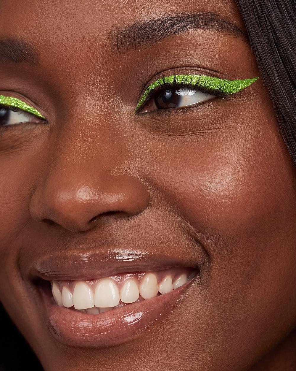 Green eyeliner portrait